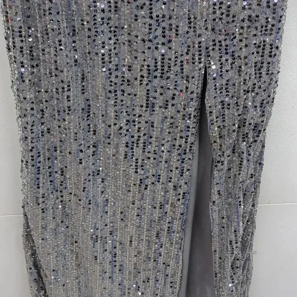 Alex & Eve Womens Puff Shoulder Long Sequins Dress size 16, m95 - Picture 5 of 8